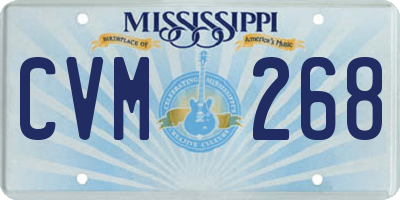 MS license plate CVM268