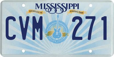 MS license plate CVM271