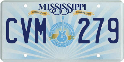 MS license plate CVM279
