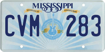MS license plate CVM283