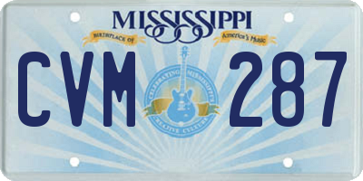 MS license plate CVM287