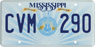 MS license plate CVM290