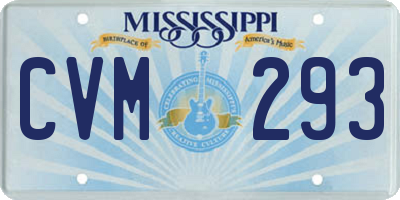 MS license plate CVM293