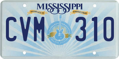 MS license plate CVM310