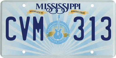 MS license plate CVM313