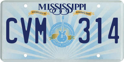MS license plate CVM314