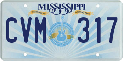 MS license plate CVM317