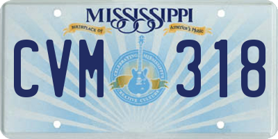 MS license plate CVM318