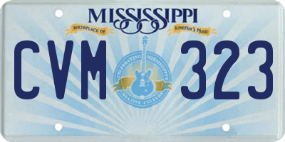 MS license plate CVM323