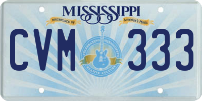 MS license plate CVM333