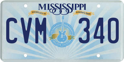 MS license plate CVM340