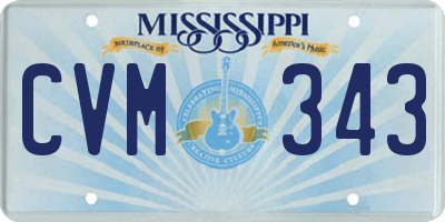 MS license plate CVM343