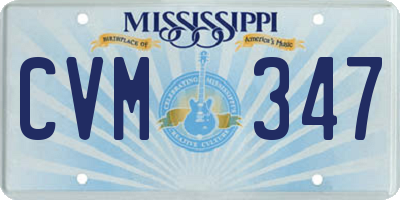 MS license plate CVM347