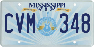 MS license plate CVM348