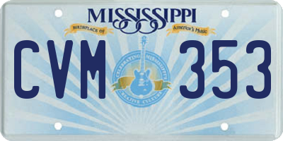 MS license plate CVM353