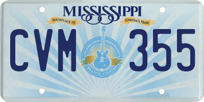 MS license plate CVM355