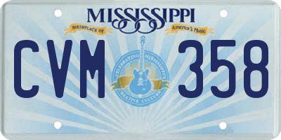 MS license plate CVM358