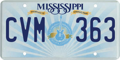 MS license plate CVM363