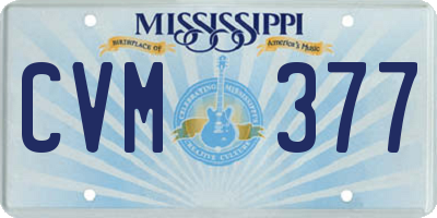 MS license plate CVM377