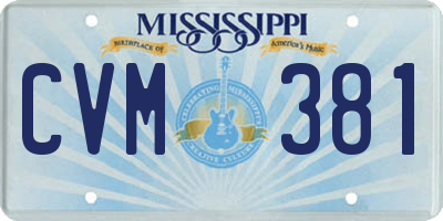 MS license plate CVM381