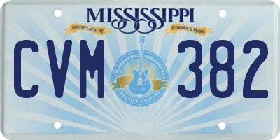 MS license plate CVM382