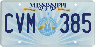 MS license plate CVM385