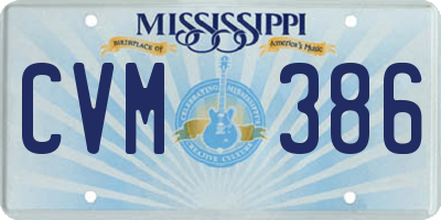 MS license plate CVM386
