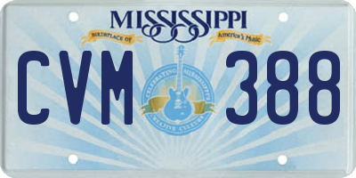 MS license plate CVM388