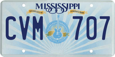 MS license plate CVM707