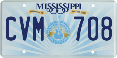 MS license plate CVM708