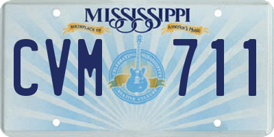 MS license plate CVM711