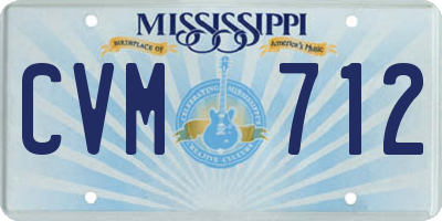 MS license plate CVM712