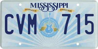 MS license plate CVM715