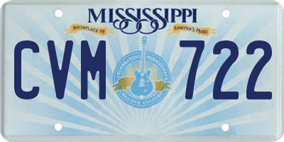 MS license plate CVM722