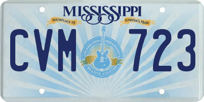 MS license plate CVM723