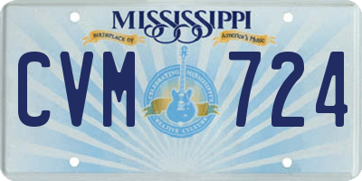 MS license plate CVM724
