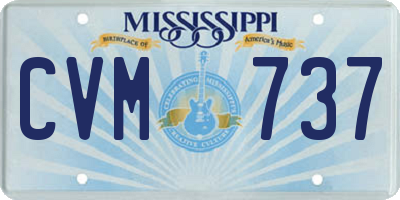 MS license plate CVM737