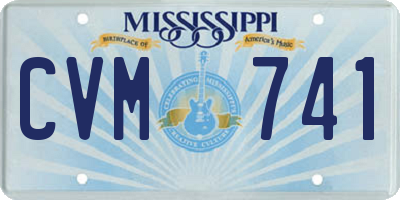 MS license plate CVM741