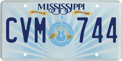 MS license plate CVM744