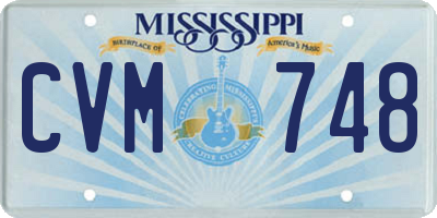 MS license plate CVM748