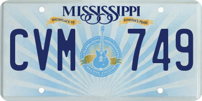 MS license plate CVM749