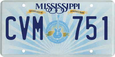 MS license plate CVM751