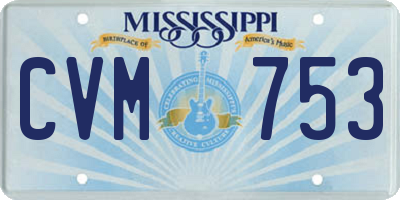MS license plate CVM753