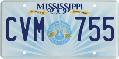 MS license plate CVM755