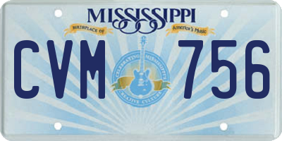 MS license plate CVM756