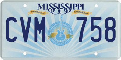 MS license plate CVM758