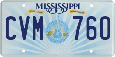 MS license plate CVM760