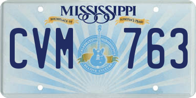 MS license plate CVM763