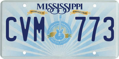 MS license plate CVM773