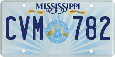MS license plate CVM782